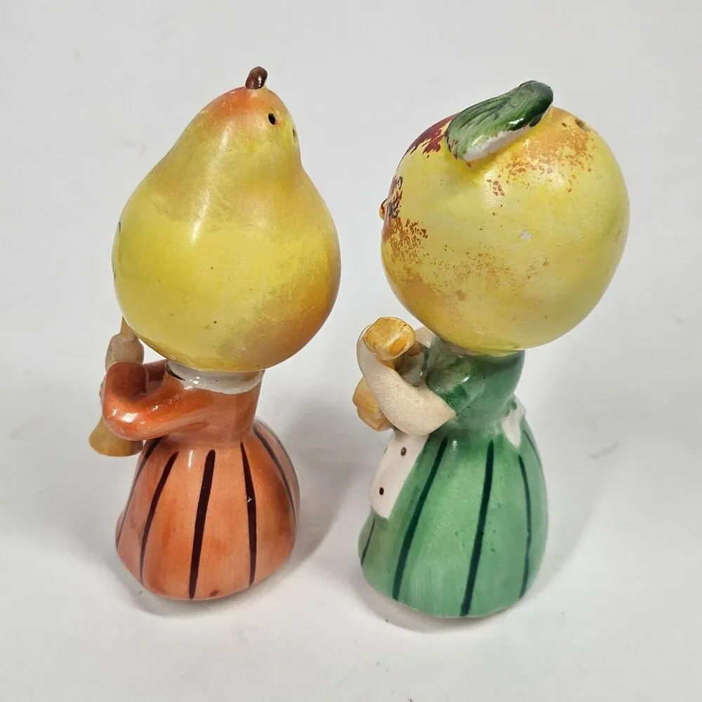 Anthropomorphic Fruit Musicians Salt & Pepper Shakers Pair Vintage Japan Napco